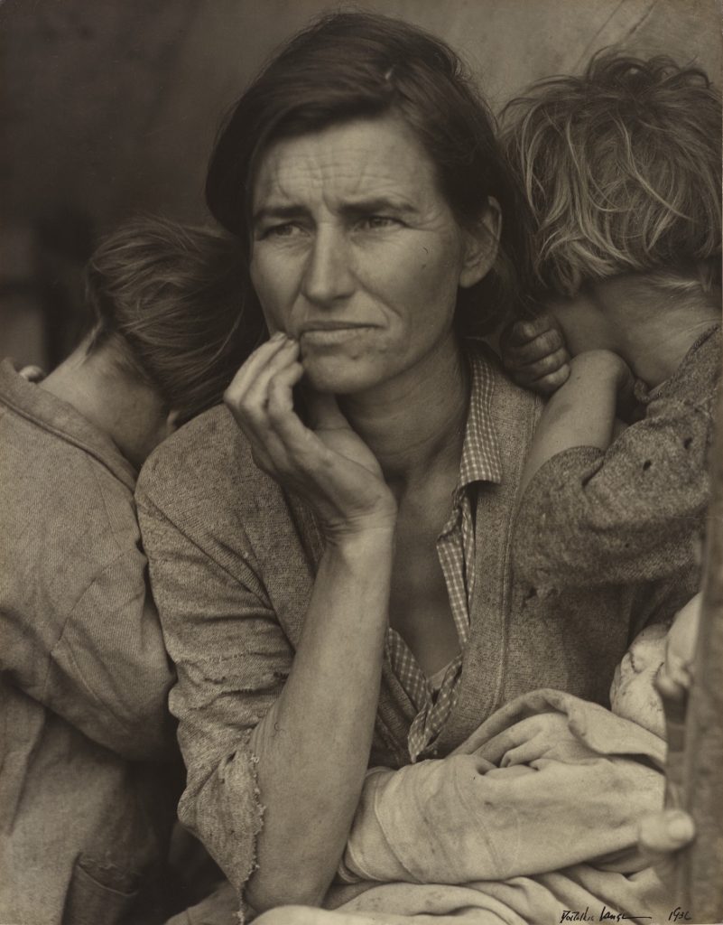 Dorothea Lange, Human Erosion in California (Migrant Mother) (March 1936). Image courtesy The J. Paul Getty Museum, Los Angeles.