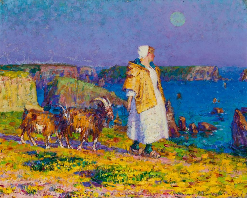 John Peter Russell, <i>Souvenir de Belle-Île (Marianna Russell with Goats, Goulphar, Belle-Île)</i> (1897). Courtesy of Deutscher and Hackett.